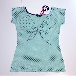 Hell Bunny Cilla top in mint - Medium NWT